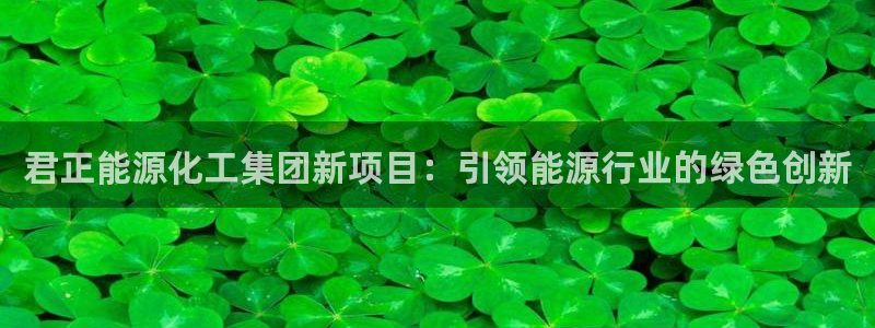 球盟会官网入口：君正能源化工集团新项目：引领能源行业的绿色创