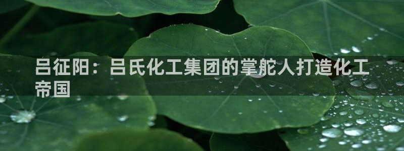 球盟会官方网站是什么：吕征阳：吕氏化工集团的掌舵人打造化工
