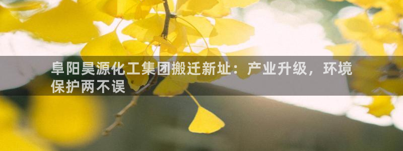 球盟会官方入口：阜阳昊源化工集团搬迁新址：产业升级，环境
保